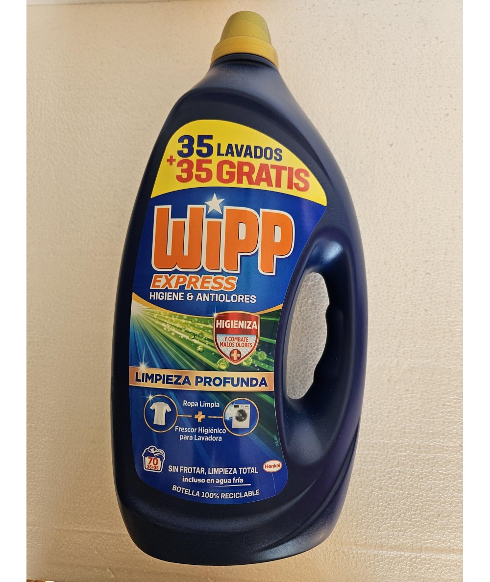 WIPP Express Gel Líquido Higiene y Antiolores 70 Lav.